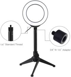Кільцева лампа Puluz PKT3084B 4.7 + настільний штатив