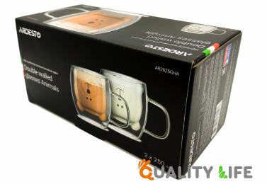 Набір чашок Ardesto AR2625GHA 2х250 мл, дитячі, з подвійними стінками