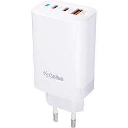 Адаптер живлення для телефона Gelius Elevaro GP-HC065 65W USB + 2Type-C (QC/PD/PPS) White