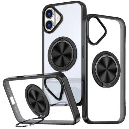 Чохол-накладка EpiK TPU + PC Metal Ring with MagSafe для Apple iPhone 16 (6.1) Black