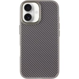 Чохол-накладка EpiK TPU + PC Carbon with MagSafe для Apple iPhone 16 Gray