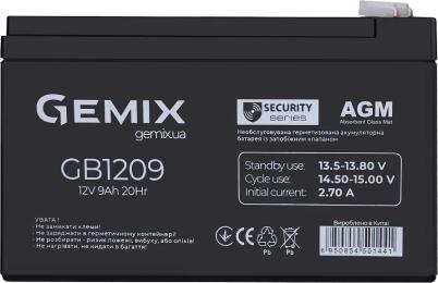 Акумулятор для ДБЖ Gemix 12 V 9 Ah (GB1209) Security Series AGM