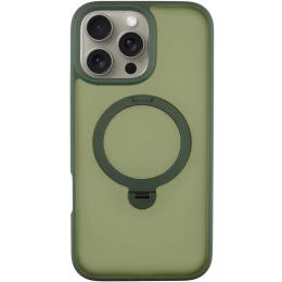 Чохол-накладка EpiK TPU + PC Metal Buttons with MagSafe Colorful HQ Ring для Apple iPhone 16 Pro Max (6.9) Green