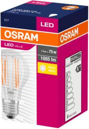 Світлодіодна лампа OSRAM LED Value Filament A75 7.5W 1055Lm E27 2700K (4058075288669)