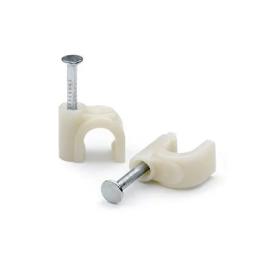 Кабельні скоби Atcom 15256 White 6 мм, для кріплення кабелю, 100 шт