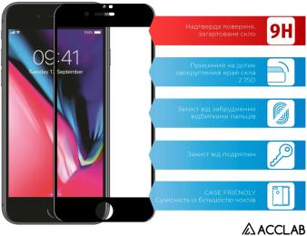 Захисне скло Acclab Full Glue для Apple iPhone 7/8/SE 2020 Black