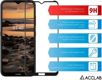 Захисне скло Acclab Full Glue для Nokia 1.4 Black