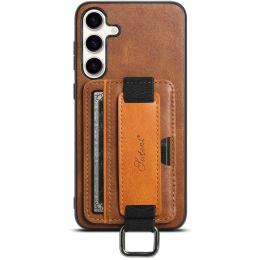 Чохол-накладка EpiK Wallet case and straps для Samsung Galaxy S24 Plus Brown