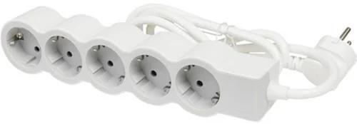 Мережевий фільтр Legrand Стандарт 5х2К + C розеток, 16 А, з кабелем 3 м (694563) White Gray