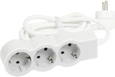 Мережевий фільтр Legrand Стандарт 3х2K + C розетки, 16 А, з кабелем 3 м (694559) White Gray
