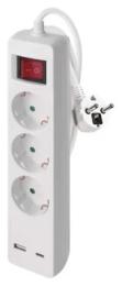 Мережевий фільтр Emos P1322CU White