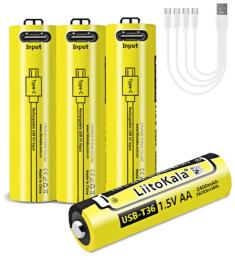 Акумулятор LiitoKala USB-T36 4 шт. + кабель зарядки