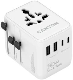 Мережевий перехідник Canyon Travel Adapter OnTour 70 EU/UK/US/AUS 70W White (CNS-TA70W1006W)