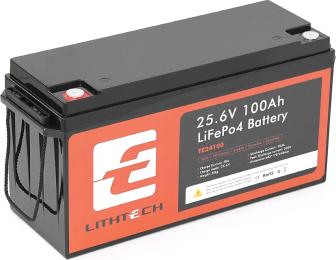 Акумулятор для ДБЖ LithTech TE24100B LiFePO4 25.6 В 100 А*год, 2560 Вт*год