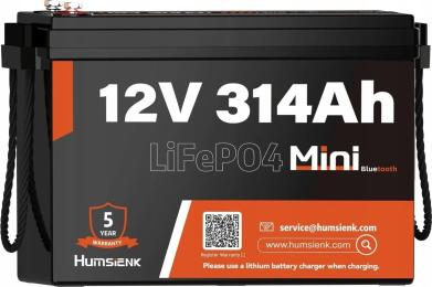 Акумулятор для ДБЖ Humsienk HS12V314AH200MINIBT LiFePO4, 12 В, 314 А*год, 4019.2 Вт*год