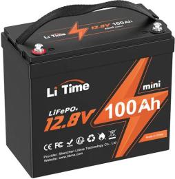Акумулятор для ДБЖ Litime L12V100-100-MINI-16-A60 LiFePO4, 12.8 В, 100 А*год, 1280 Вт*год