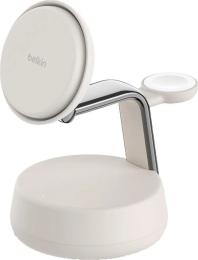 Бездротовий зарядний пристрій Belkin UltraCharge Pro Wireless 3-in-1 25W Sand (WIZ040KQSD)