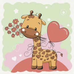 Картина за номерами Art Craft 30х30 см 15531-AC Жирафик із квітами