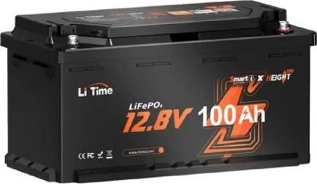 Акумулятор для ДБЖ Litime L12V100-100-H190-BT4AC150 LiFePO4 12.8 В, 100 А*год, 1280 Вт*год