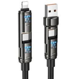 Дата-кабель Hoco U143 Joy 4in1 USB to Lightning/Type-C to Type-C 240W (1.2m) Black (00000081784_1)