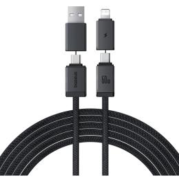 Дата-кабель Baseus Versatile Two-for-Two Fast Charging Cable USB+Type-C to Type-C+Lightning 60W 2m Black (P10383000121-02)