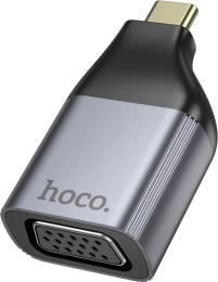 Перехідник Hoco UA34 USB Type-C (тато)  -  VGA (мама) Metal Gray