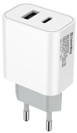 Адаптер живлення для телефона ColorWay CW-CHS025QPD White (Type-C PD + USB QC 3.0 20 W V2 )
