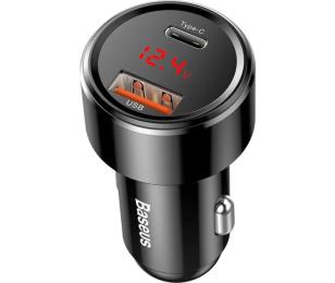 Автомобільний адаптер для телефона Baseus CCMLC20C-01 Black (30392)
