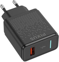 Адаптер живлення для телефона Pixus Quick 3.0 Black