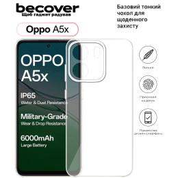 Чохол-накладка BeCover Silicone для Oppo A5x 4G/5G Transparent (713789)