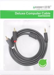 Аудіо-кабель Ugreen AV102 mini-jack 3.5(тато)2xRCA(тато), 1m Gray