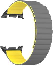 Ремінець для смарт-годинника ArmorStandart MagLink для Samsung Galaxy Watch 8/8 Classic Gray Yellow (black connector) (ARM88939)