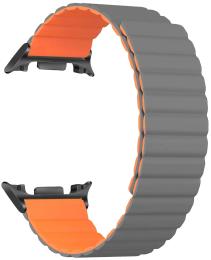 Ремінець для смарт-годинника ArmorStandart MagLink для Samsung Galaxy Watch 8/8 Classic Gray Orange (black connector) (ARM88938)