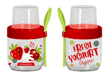Банка для зберігання HEREVIN Fruit-Yoghurt 6651282 з ложкою і контейнером 425 мл