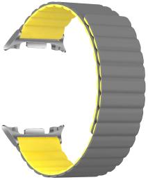 Ремінець для смарт-годинника ArmorStandart MagLink для Samsung Galaxy Watch 8/8 Classic (silver connector) Gray Yellow (ARM89079)