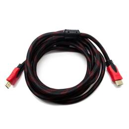 Відео-кабель Geotex HDMI(тато)HDMI(тато), 1,5m Black Red GTX v1.4, обплетення з феритовими фільтрам