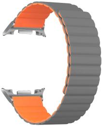 Ремінець для смарт-годинника ArmorStandart MagLink для Samsung Galaxy Watch 8/8 Classic (silver connector) Gray Orange (ARM89078)