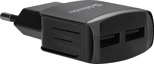 Адаптер живлення для телефона Defender EPA-13 Black (83840) 2xUSB 5V/2.1А