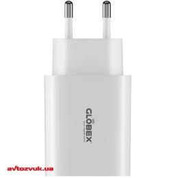 Адаптер живлення для телефона Globex 30WCC 30W 2USB-C White