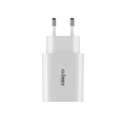 Адаптер живлення для телефона Globex 30WAC 30W USB-A/USB-C White