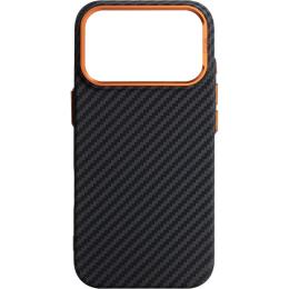 Чохол-накладка ArmorStandart LikeCarbon2 SE MagCase для Apple iPhone 17 Pro Max Black Orange (ARM89162)