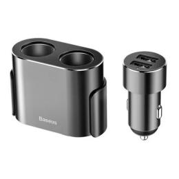 Автомобільний зарядний пристрій для телефона Baseus CRDYQ-01 Black (High Efficiency One to Two Cigarette Lighter )