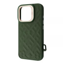 Чохол-накладка Kajsa Rhombus Collection iPhone 16 Pro Max Olive with Magnetic Ring