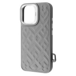 Чохол-накладка Kajsa Rhombus Collection iPhone 16 Gray with Magnetic Ring