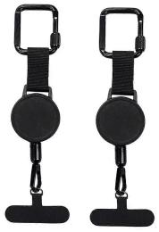 Ремінець для смартфона Infinity Anti-Theft Phone Lanyard with Retractable Steel Wire Black