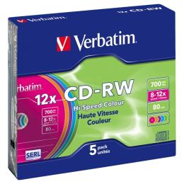 Диск Verbatim CD-RW 43167 5 шт 700 MB