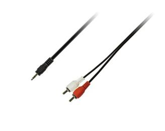 Аудіо-кабель Piko mini-jack 3.5(тато)2xRCA(тато), 1,5m Black