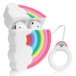 Чохол для навушників EpiK AirPods Rainbow White + кільце