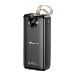 Зовнішній портативний акумулятор Awei PA-34 30000mAh Black 65W