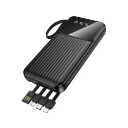 Зовнішній портативний акумулятор Borofone BJ76 Smart 10000mAh Black with 4 cables (6941991120046)